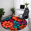 1PC Floral Pattern Chair Carpet for Office, Indoor Non-Slip Washable Carpet, Soft Comfortable Mat For Office Room Yy250930322