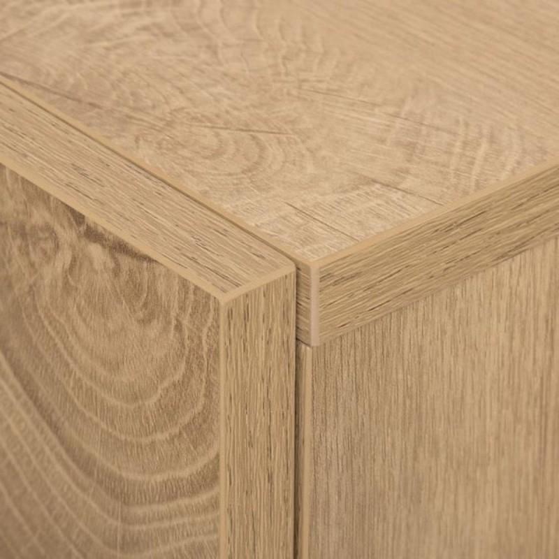 Gardenia Meuble De Rangement 5 Portes 1 Tiroir - Décor Chêne Et Vert - Pieds En Bois Massif - Htgarden2cui5p1t