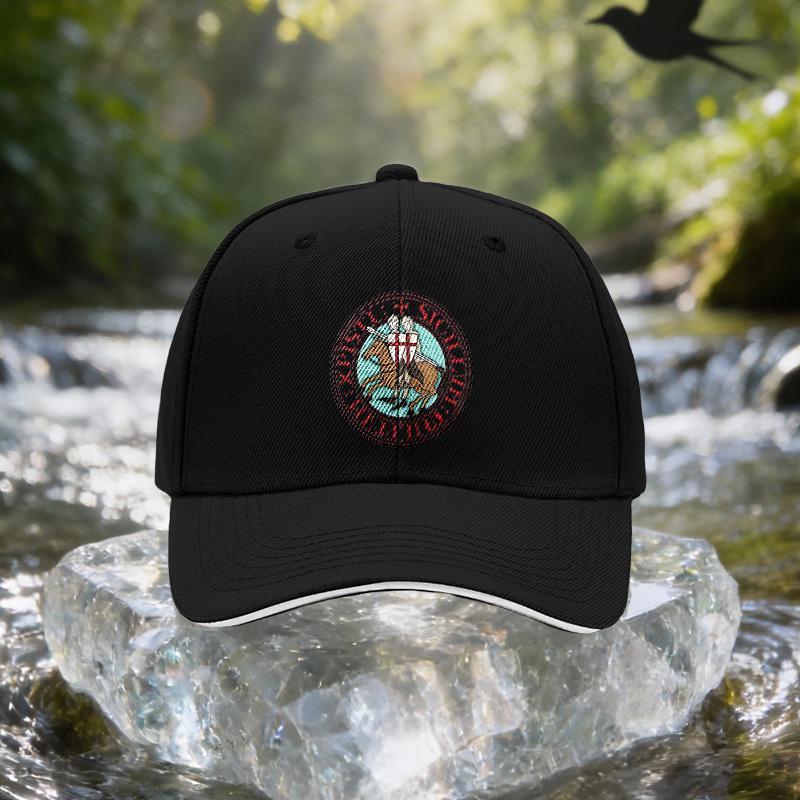 Double Knight Crest Pattern Sandwich Baseball Cap Unisex Simple Lightweight and Adjustable Outdoor Sun Hat Ideal Gift for T