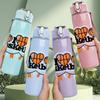 1PC Basketball I Love Sport Letter 750ml Color Plastic Sports Water Bottle Leakproof Flip Straw Lid Suitable for Sports Office Home Use