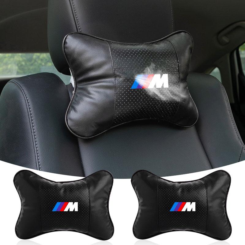 1Pcs Car Seat Headrest Auto M Logo Neck Pillow Car Accessories For BMW X6 X1 X2 X3 X4 X5 X7 E46 E39 E90 E36 E60 E34 E30 F30 E71 F10 F10 F11 F30