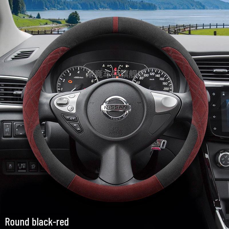 Compatible with 14th Gen Sylphy Classic Yuexiang Steering Wheel Cover - Winter Flocking Velvet Non-slip, Slim Design for Women