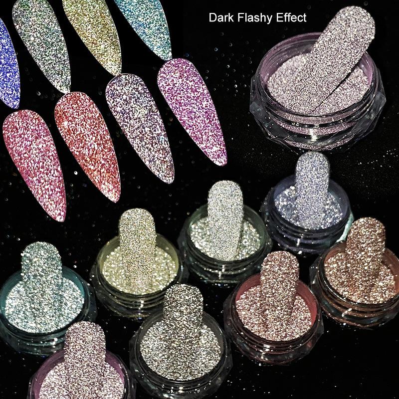 Explosiver Flash Warmer Gebrochener Diamant Puder, Kristall Sand Zucker Puder, Nagelglitzer, Paillettenfarbiger Diamant Hüpfpuder