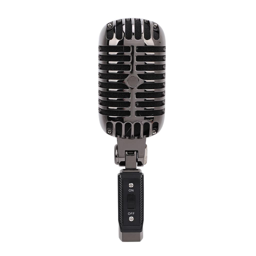 Classic Retro Dynamic Vocal Microphone Cardioid Zinc Alloy Universal Stand Old Vintage Dynamic Vocal Mic