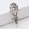 Retro Punk Gothic Armor Ring Bendable Metal Assassin Scroll Joint Knuckle Metal Full Finger Rings for Men Women Jewelry
