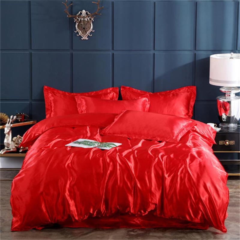 Luxe Rayon Satijn Beddengoed Set Dekbedovertrek Set Enkel Dubbel King Size Beddengoed 3-delig/4-delig Beddekbed Bedlinnen Set