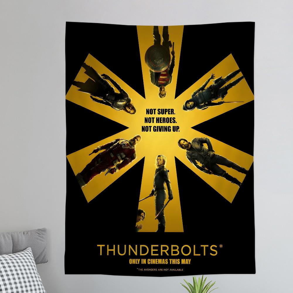 TThunderbolts 2025 Movie Anime Tapestry Wall Hanging Decoration Household Wall Hanging Home Decor
