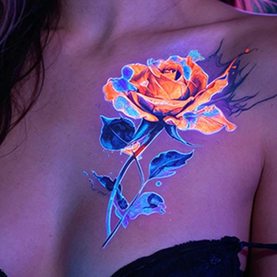 Huaqianguhh 5 Sheets Butterfly Tattoo Stickers, Waterproof Temporary Flower Tattoos, Colorful Face Body Tattoos for Parties Night Club Music Festival