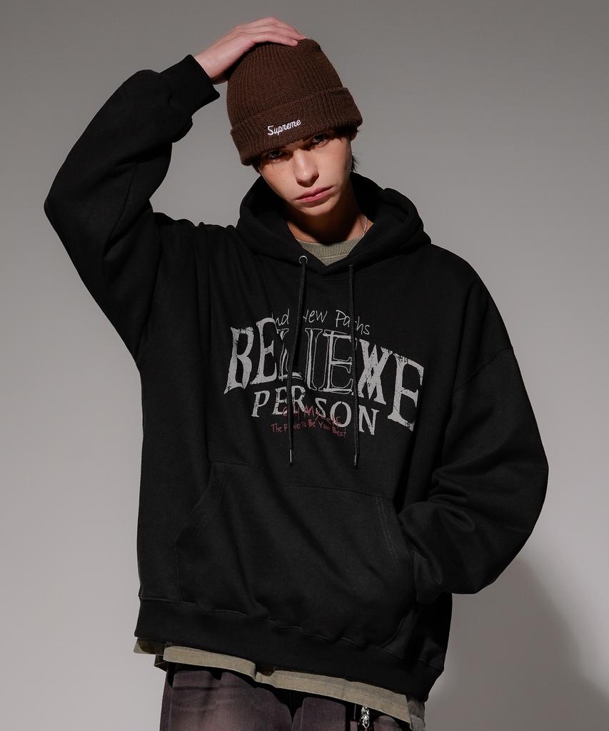Believe Heavy Cotton Hoodie Black Kmhd6830