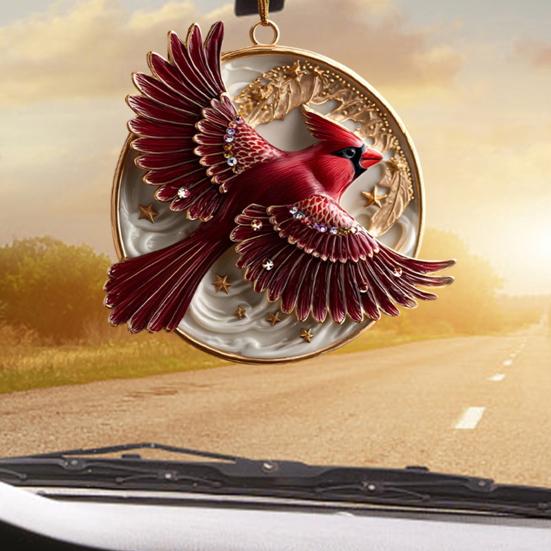 Acrylic Bird Ornaments Car Hanging Decor Christmas Tree Rearview Mirror Decoration Handcrafted Gift for Bird Lovers
