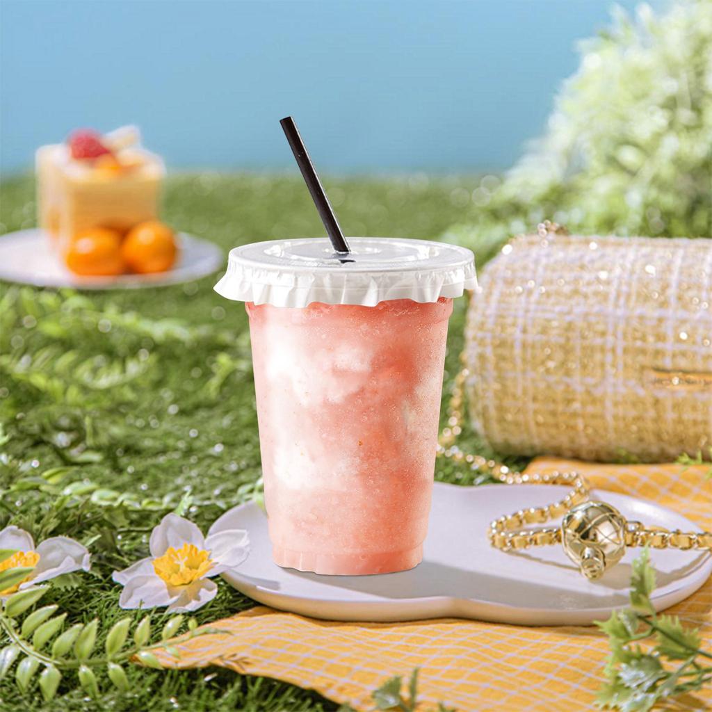 50PC Clear Plastic Cups With Lids And Straws, Iced Coffee Cups With Lids, Disposable Cups Plastic Coffee Cups Smoothie Cups For Cold Drinks(500ml)