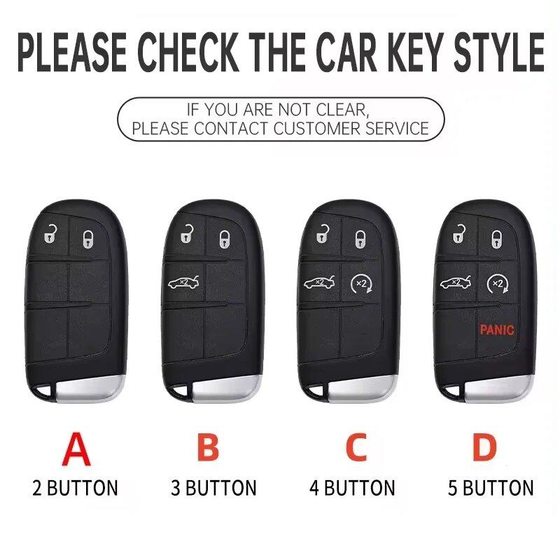Zinc Alloy Leather Car Key Case For Jeep Compass Grand Cherokee Wrangler Compass Chrysler 300C Key Holder Car Key Cover Case