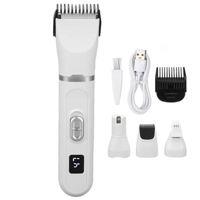 Dog Clippers Grooming Kit 4 Blades Low Noise Cordless Rechargeable Pet Paw Trimmer White