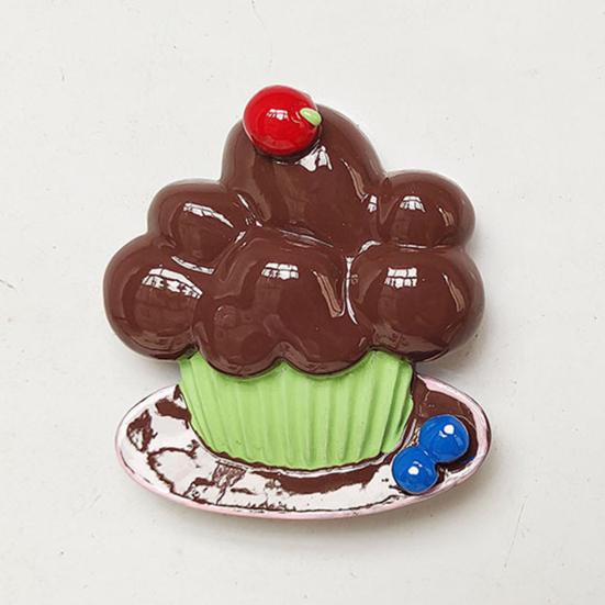 3D Cupcake Fridge Magnet Simulation Dessert Resin Refrigerator Magnet Home Office Kitchen Locker Simulation Food Decoration