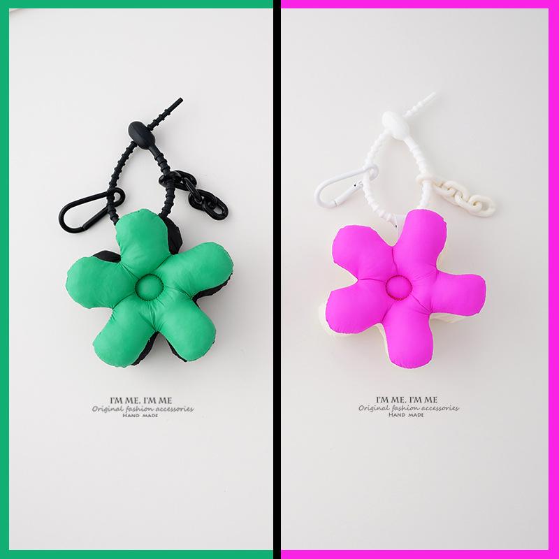 Trendy Flower Charm: Double-Sided Cute Rose Red Rope Knot Keychain for Bags, Backpacks, and Cars