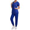 Womens Ladies Two Piece Short Sleeve Nurse Scrub Tops T-Shirt+Pants Sets Hospital Medical Nursing Uniform Outfits