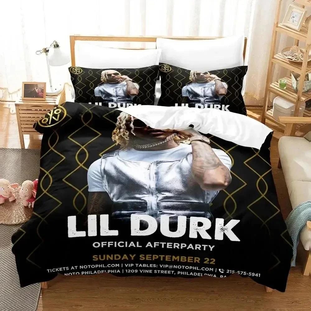 New 3D Print Lil Durk Rapper Comfortable Duvet Quilt Cover Pillowcase Bedding Set Children Bedroom Decoration Home Textile
