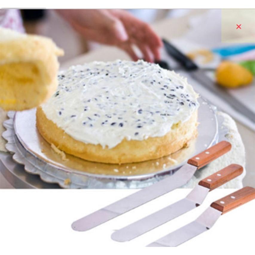 Premium Quality Stainless Steel Wooden Handle Icing Spatula Set 4-inch 5-inch 10-inch