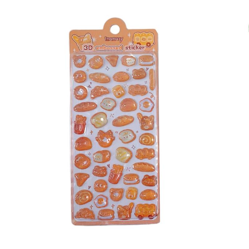 3D Puffy Cartoon Sticker Sheet Ocean Animal Bread Fruit Kawaii Stickers For Phone Case Laptop Journal Scrapbook Diy Decoration