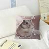 Funny Sad Hamster Emoticon   Pillow Cover Design Cushion Cover Decor Holiday Decorati