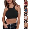 Women's Round Neck Solid Color Sexy Fashionable Sports Breast Revealing Slim Camisole Top