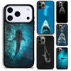Ocean Monster Shark Swimming Phone Case for iPhone 17 16 15 Pro Max Air 14 13 12 11 Plus Shockproof Capa Cover