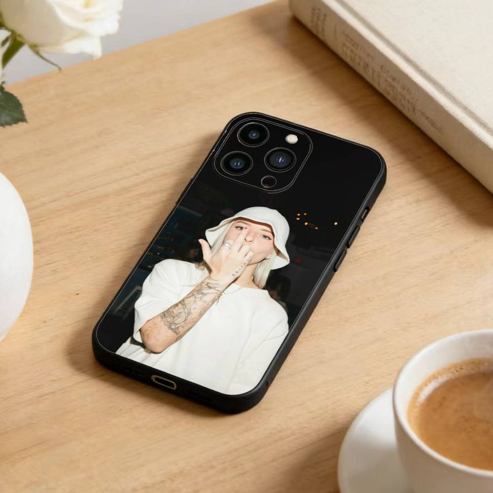 Singer E-Young Miko Phone Case For iPhone17,16,15,14,13,12 Plus,Max Soft Silicone Black Cover