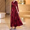Autumn and Winter New French Style Elegant High-end Velvet Dress