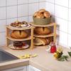 3 Tier Bamboo Corner Shelf 2 Pack Dish Drying Rack Plate Organizer Kitchen Spice Rack for Countertop and Cabinet