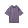 Alphabet Logo Print American Vintage Round Neck Pullover Short Sleeve T-Shirt Men Tops Purple DQ7357-553