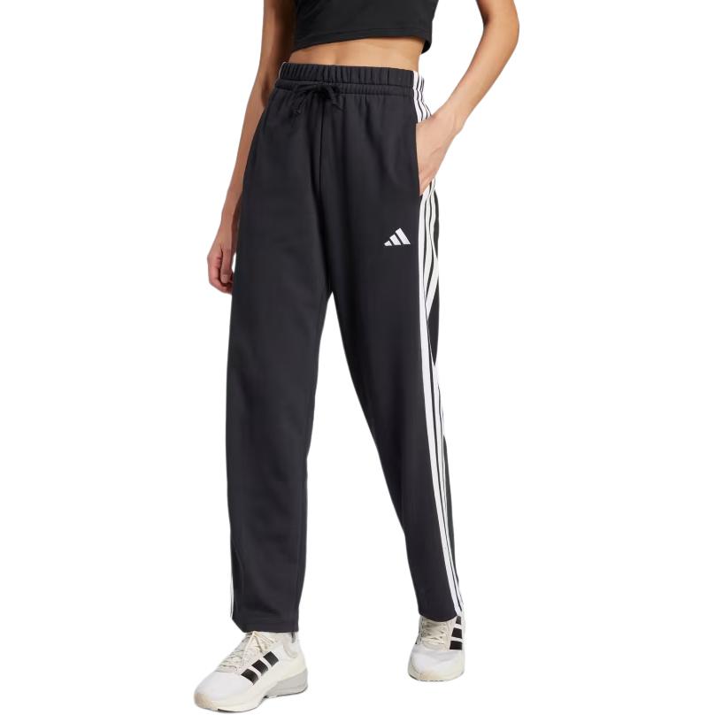 adidas Essentials 3-Stripes Open Hem French Terry Pants Women Pants Black JW7182