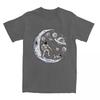 T-shirt Vintage Astronaute et Chien sur la Lune T-shirts en Coton T-shirt Espace pour Homme Top d'Été