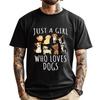 Doar o fată care iubește Câinii Tricou Amuzant Pui Brand Camisetas De Hombre