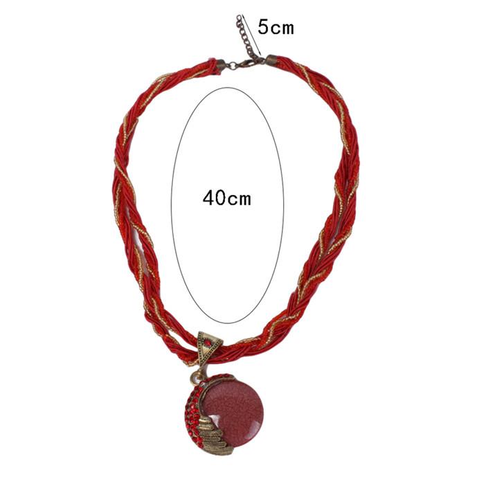 Dámské šperky Gem Crystal Multilayer Coral Chain Ručně vyráběné Bohemia Style Retro Náhrdelník CLE