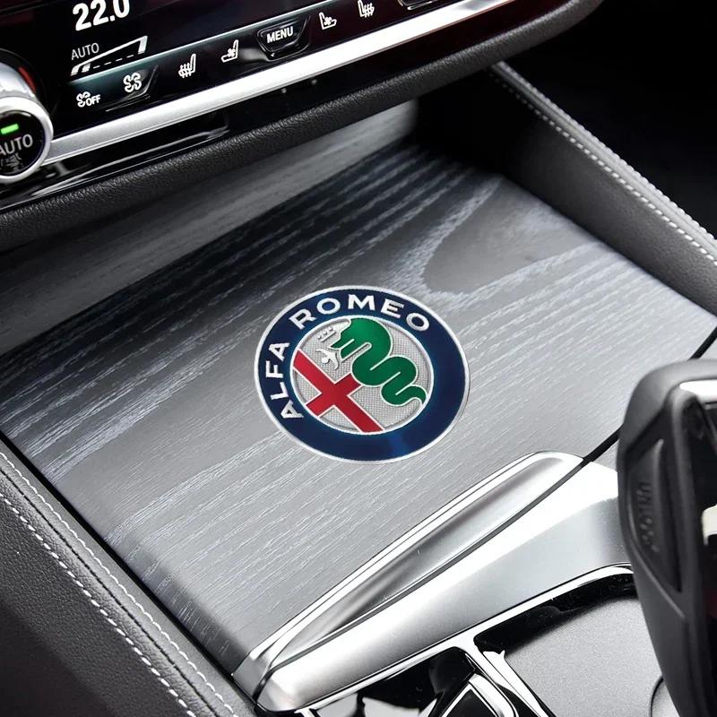 Car Steering Wheel Badge Stickers Car Door Handle Label Decal For Alfa Romeo 159 Giulietta Giulia 147 Mito 156 Stelvio Volante