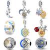 Copper Craft Sky Moon Star Sun Rainbow Charms Fit Original Bracelet Necklace For Good Women Jewelry Making Present