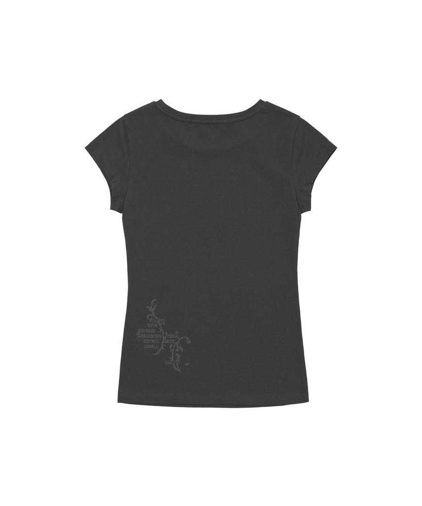 WELLBEING EXPRESS Message Vine Half Sleeve Charcoal