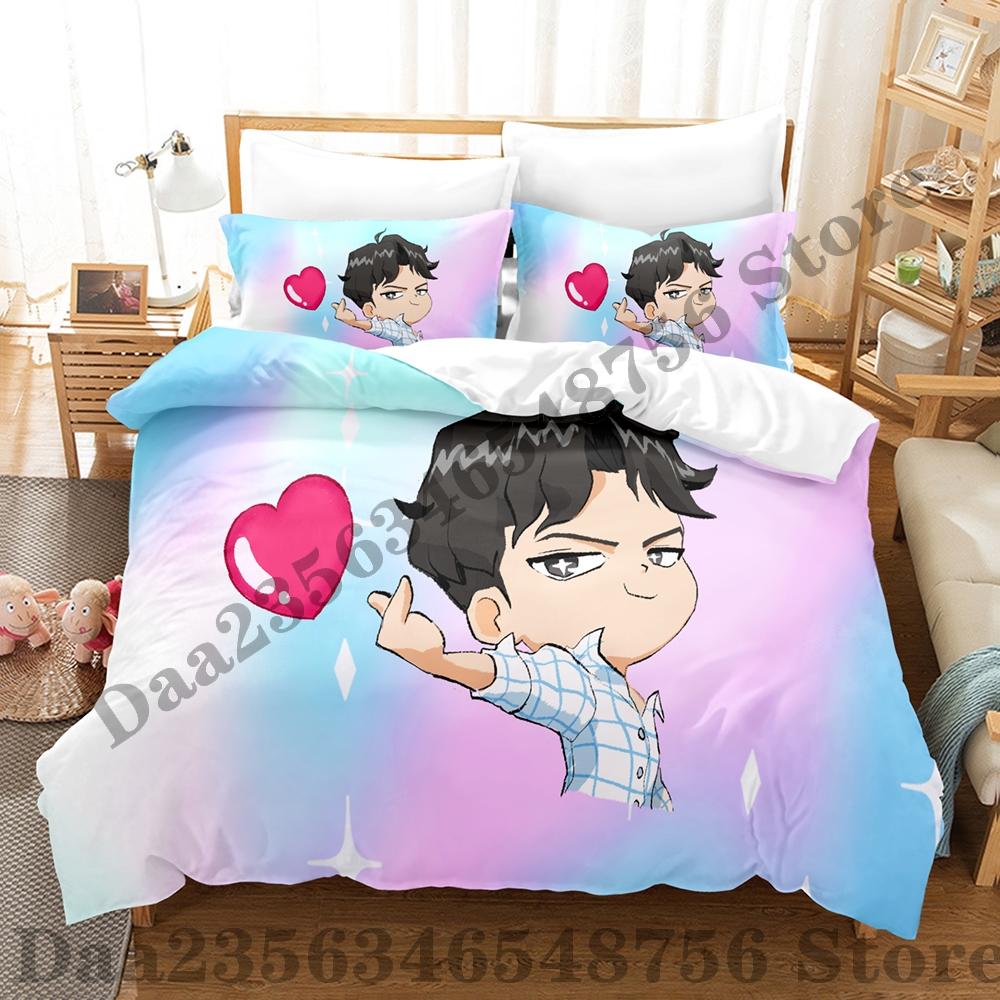 Kpop Demon Hunters Beding Set Single Twin Ful Quen King-Sized Dimensionsd Dimensions Bed Linen Set Saja Boys Bedrom Duvetcover Sets Rumi Thre-piece