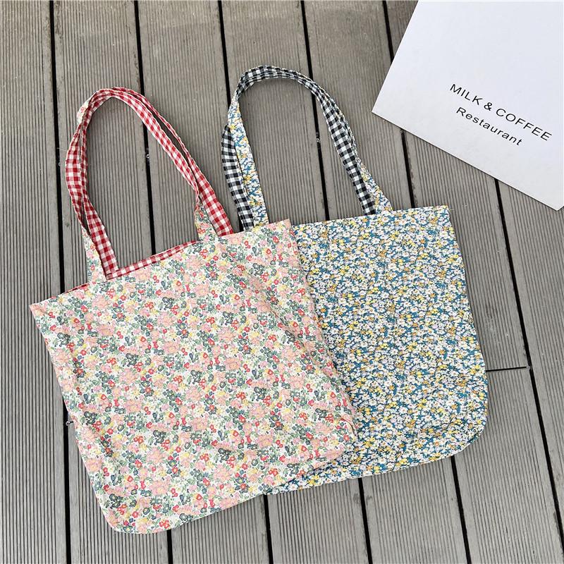 Trendige rote Karos Baumwoll-Leinen-Schultertasche für Damen mit Handytasche