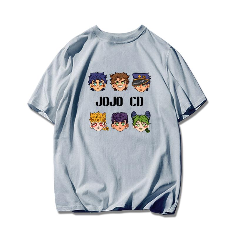 Jojos wunderbares Abenteuer Leerer Streifen Xu Lun Stone Sea Sport Reines Baumwoll-T-Shirt Superheißes Herren- und Damen-Kurzarm-T-Shirt