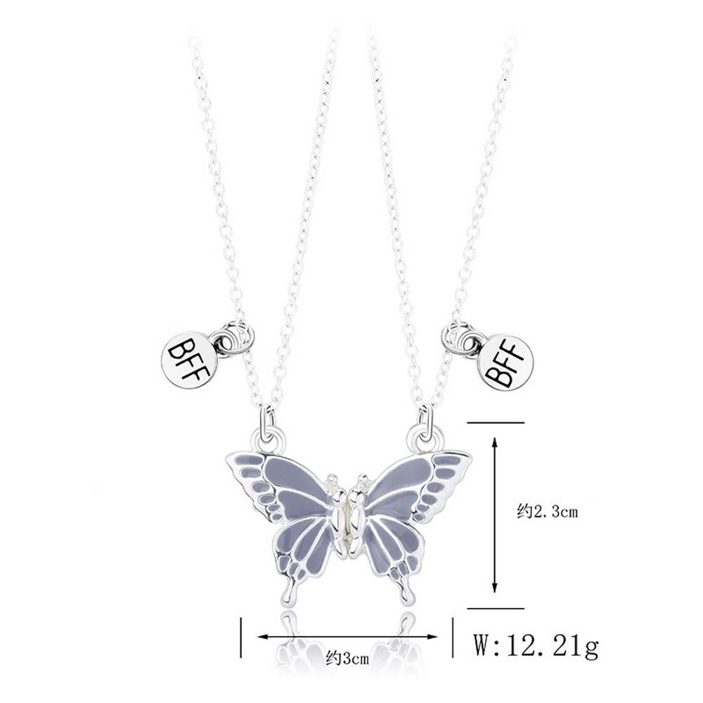 Valentines Day Magnetic Necklaces Couple Clavicle Chain Butterfly Pendant Choker Women's Jewelry