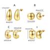 Simple Pea Shaped Alloy Silver Gold Color Drop Earrings For Women Korean Fashion Jewelry Party Girls Unusual Accessory