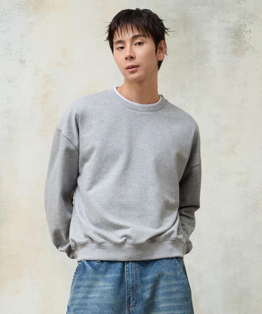 AGOD Layered Crew Neck Sweatshirt [Gray]