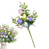 Easter Egg Flower Pastel Easter Artificial Flower Bouquet Plastic Faux Floral Arrangement with Eggs and Berries for Home Decor