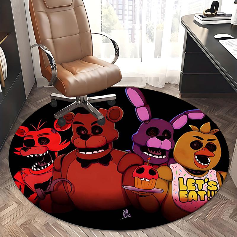 Freddy Fazbear's,Five Nights At Freddy's Chair Mat Round Rug Office Carpet, Machine Washable, Non Slip, Suitable for Living Rooms, Bedrooms