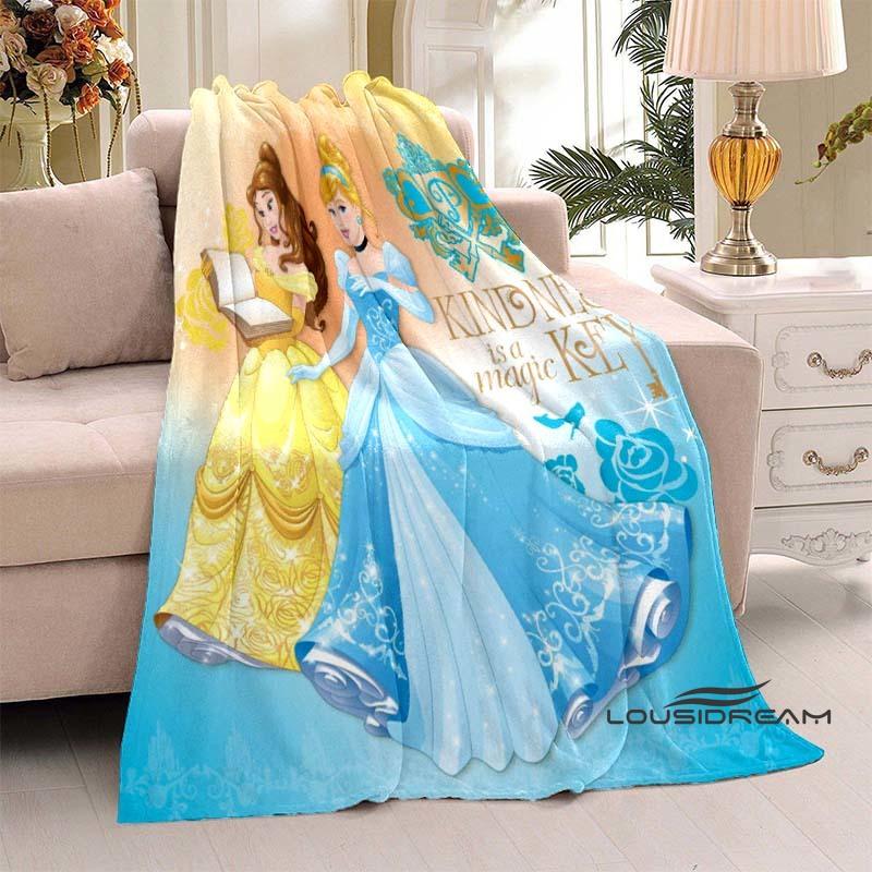 Disney Askepott Prinsesse Flanellteppe Fluffy og Komfortabel Voksen Liten Sovepute Mykt Sengetøy Sofa Teppe Fest Hjemmeinnredning