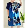 3D Printed Short Sleeves and Shorts for Boys, Printed Shorts Set, Suitable for Outdoor Activities