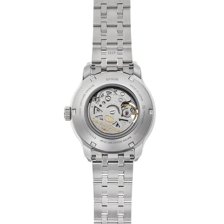 [ORIENT STAR] Men's Automatic Watch Layered Skeleton Open Heart, Made In Japan, 2-Year Warranty, Light Blue RK-AV0B08L