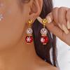Fashion Christmas Snowman Snowflake Earrings for Women Shiny Crystal Zircon Santa Claus Dangle Earring Party Jewelry Gifts
