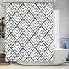 Black White Chevron Shower Curtain Modern Bath Decor for Bathroom Polyester Fabric Size 72x84 Inches (183cm x 213cm)